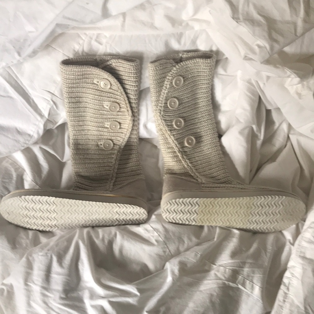 Beige Fabric Boots (8)